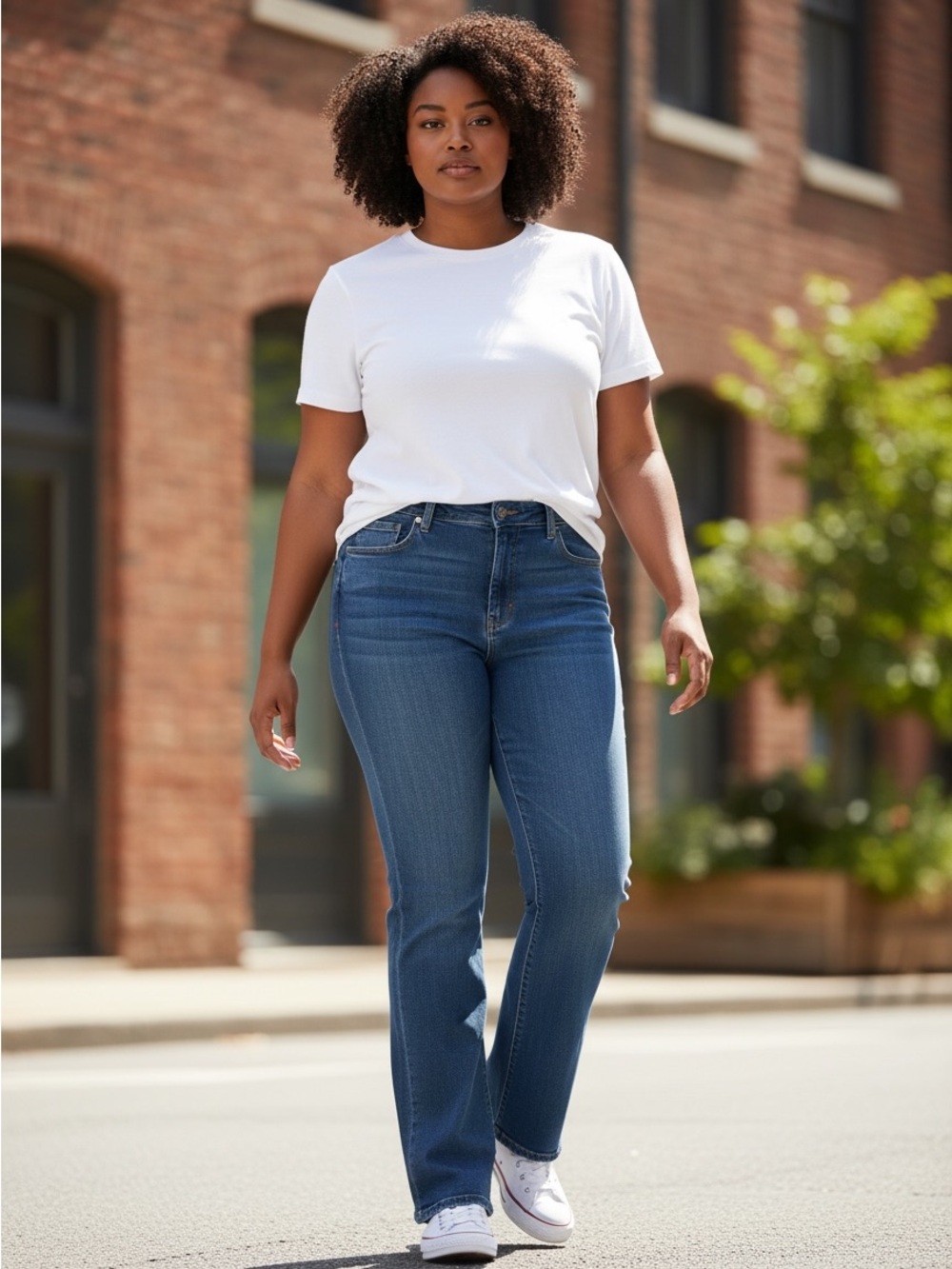 Carhartt Women's Straight-Leg Jeans in Medium Blue Denim